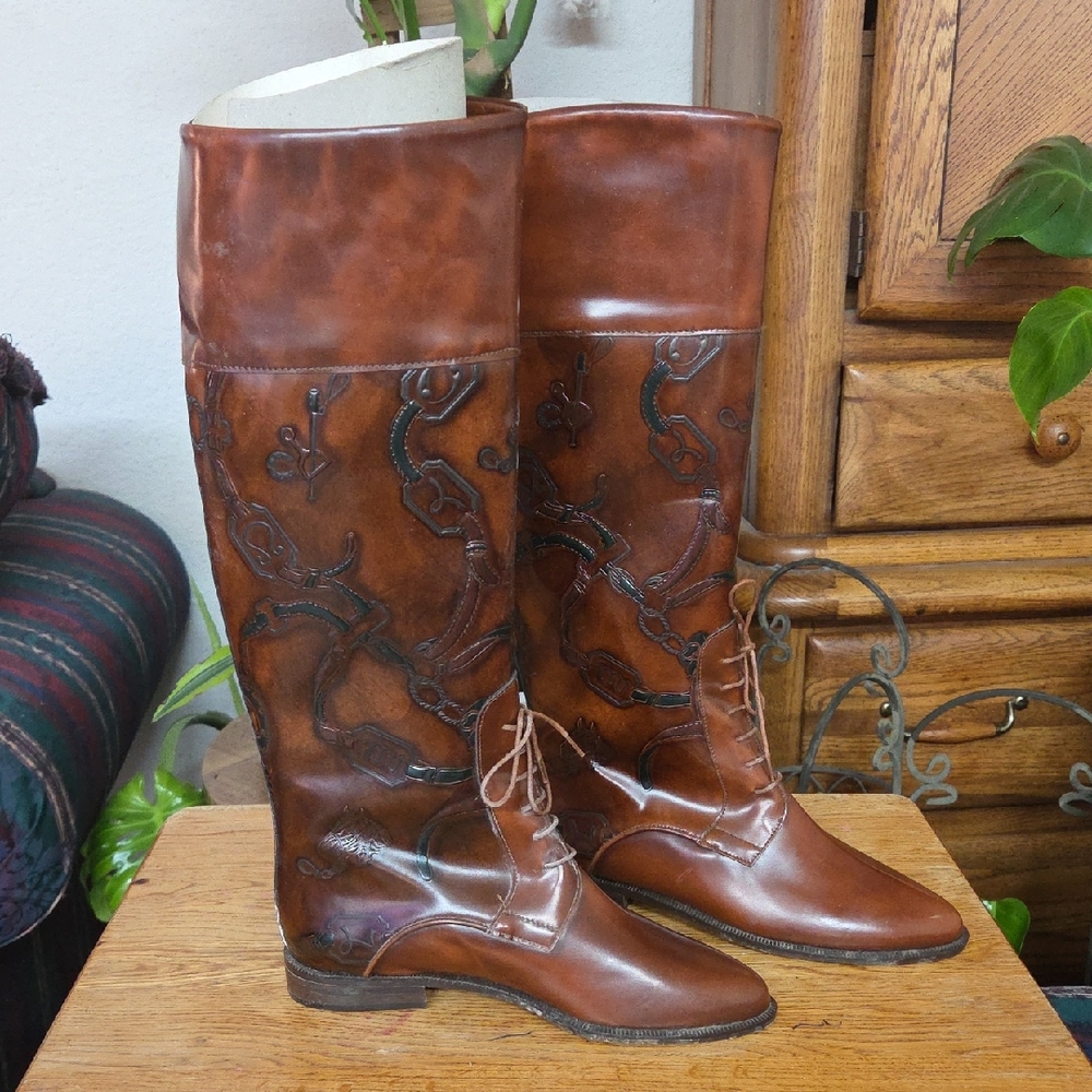 Brown Leather Women's Winter Boots